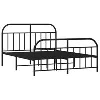 Bedframe met hoofd- en voeteneinde metaal zwart 140x200 cm - thumbnail
