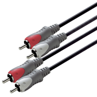 Scanpart aansluitkabel 2tulp(M)-(M) 2,5m Luidspreker kabel Zwart - thumbnail