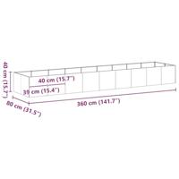 Plantenbak 360x80x40 cm staal olijfgroen - thumbnail