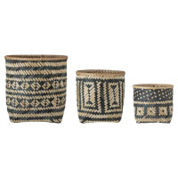 Bloomingville Mand Jomo Set van 3 Bamboe 39 x 38 x 38 - thumbnail
