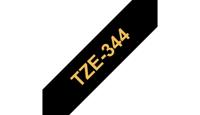 Brother TZe344 - Laminetband? - Goud op zwart - Rol (1,8 cm x 8 m) 1 rol(x) - voor P-Touch PT-3600, D400, D600, E500, E550, H101, H500, P700, P750; P-Touch Edge PT-P750 - thumbnail