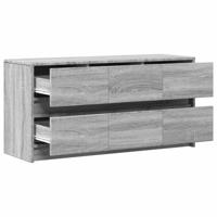 Tv-meubel met LED 100x34x50 cm bewerkt hout grijs sonoma eiken - thumbnail