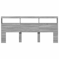 Hoofdbordkast met LED-verlichting 220x17x102 cm grijs sonoma - thumbnail