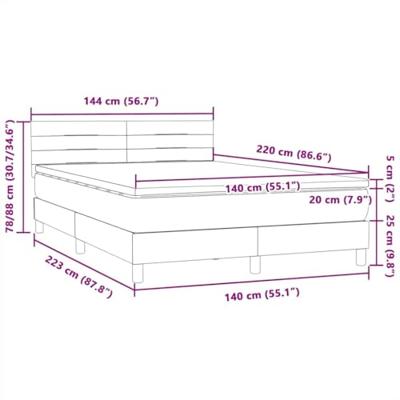 Boxspring met matras en LED fluweel roze 140x220 cm