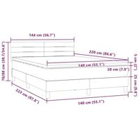 Boxspring met matras en LED fluweel roze 140x220 cm - thumbnail
