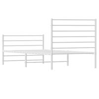 Bedframe met hoofd- en voeteneinde metaal wit 90x190 cm - thumbnail