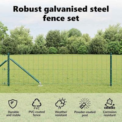 VidaXL Hek met paal groen 0,8 x 10 m staal