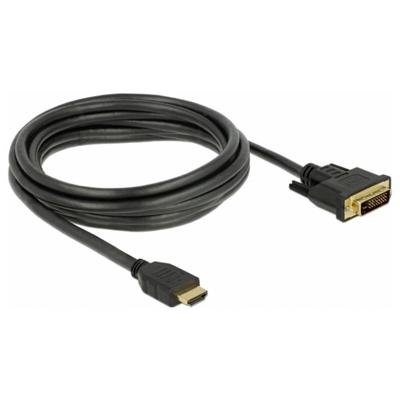 Delock 85655 HDMI-kabel HDMI / DVI Aansluitkabel HDMI-A-stekker, DVI-D 24+1-polige stekker 3 m Zwart Afgeschermd (drievoudig), Vergulde steekcontacten Delock 85655 HDMI-kabel HDMI / DVI Aansluitkabel HDMI-A-stekker, DVI-D 24+1-polige stekker 3 m Zwart Afgeschermd (drievoudig), Vergulde steekcontacten