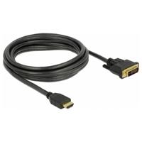 Delock 85655 HDMI-kabel HDMI / DVI Aansluitkabel HDMI-A-stekker, DVI-D 24+1-polige stekker 3 m Zwart Afgeschermd (drievoudig), Vergulde steekcontacten - thumbnail