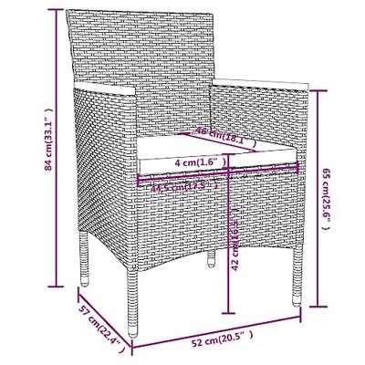 3-delige Tuinset poly rattan grijs