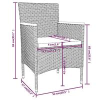 3-delige Tuinset poly rattan grijs - thumbnail