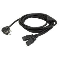 Showtec Schuko naar 2x euro IEC C13 splitter 3m - thumbnail