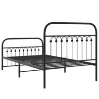 Bedframe met hoofd- en voeteneinde metaal zwart 100x190 cm - thumbnail