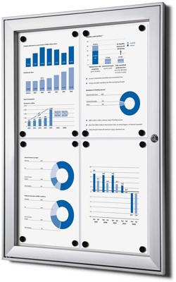 Vitrine voor binnen en buiten, ft 4 x A4 (670 x 500 mm)