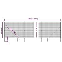 VidaXL Draadgaashek met grondankers 1,8x10 m antracietkleurig - thumbnail