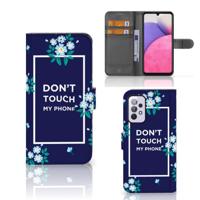 Samsung Galaxy A33 5G Portemonnee Hoesje Flowers Blue DTMP | Portemonnee hoesje - thumbnail