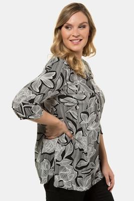 Ulla Popken Tuniek, classic, verdekte knopenlijst, 3/4 mouwen - Grote Maten Ulla Popken Tuniek, classic, verdekte knopenlijst, 3/4 mouwen - Grote Maten