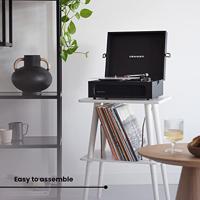 Crosley Manchester White tafeltje voor platenspeler en platen 50 albums - thumbnail