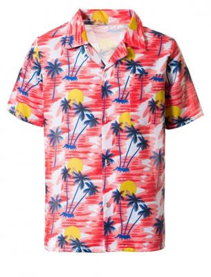 Rode Tropische Blouse Palmboom