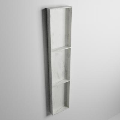 MONDIAZ EASY Nis 149,5x29,5cm in solid surface kleur Opalo. 3 vakken geschikt voor in- of opbouw