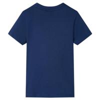 Kindershirt met korte mouwen 128 donkerblauw - thumbnail