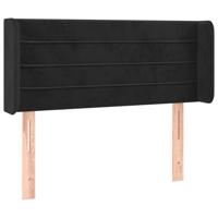 Hoofdbord met randen 103x16x78/88 cm fluweel zwart - thumbnail