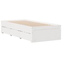 Bedframe zonder matras met lades grenenhout wit 90x190 cm - thumbnail