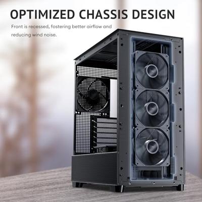 Antec FLUX Midi-tower PC-behuizing Zwart, Hout