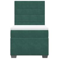 Boxspring met matras fluweel donkergroen 100x200 cm - thumbnail