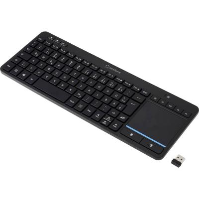 Renkforce RF-WLTKB-300 Toetsenbord Draadloos QWERTY, Nederlands Zwart Geïntegreerd touchpad