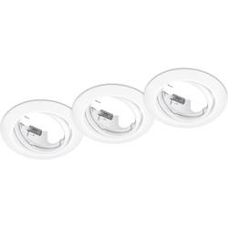 Trio Set ronde inbouwspotsJura (3x) GU10 8,3cm wit - 650100331