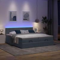 Ottoman bed met matrassen en LED's 200x200cm fluweel - thumbnail
