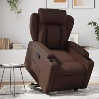 Sta-op-fauteuil verstelbaar kunstleer bruin - thumbnail