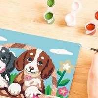 Ravensburger CreArt Schilderen op nummer honden in een mandje - thumbnail