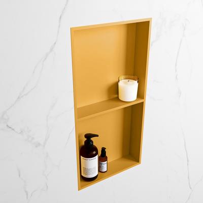 MONDIAZ EASY Nis 59,5x29,5cm in solid surface kleur Ocher | Ocher. 2 vakken geschikt voor in- of opbouw MONDIAZ EASY Nis 59,5x29,5cm in solid surface kleur Ocher | Ocher. 2 vakken geschikt voor in- of opbouw