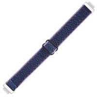 FitBit Inspire 2 & Ace 3 Elastische solo loop nylon bandje - Donkerblauw met paars - thumbnail