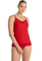 31912 Secrets dames hemd kant - Spaghetti bandjes - Kanten Naadloos dames hemd microfiber - lingerie top - thumbnail