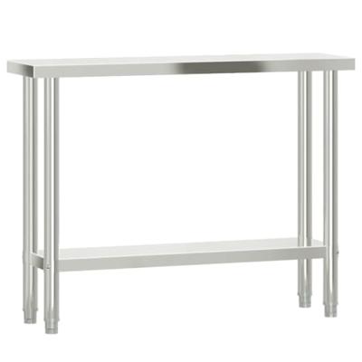 VidaXL Keukenwerktafel met bovenschap 110x30x120 cm roestvrij staal