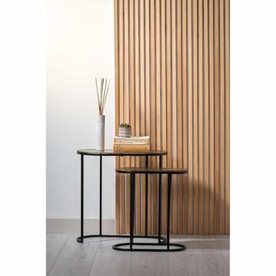 Light & Living Bijzettafel 'Bocov' Set van 2 stuks max, antiek brons-zwart