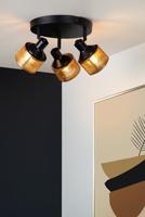 Lucide RAFA - Plafondspot - Ø 35 cm - 3xE14 - Zwart - thumbnail
