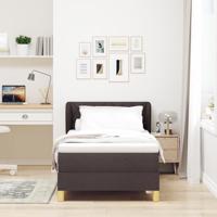 Boxspringbed met matras stof donkerbruin 90x200 cm - thumbnail