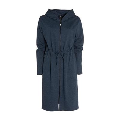 Seahorse jersey lounge badjas met ritssluiting en capuchon antraciet