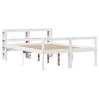 Seniorenbed met hoofdbord massief grenenhout wit 140x200 cm - thumbnail