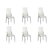 Eetkamerstoelen 6 st kunstleer wit - thumbnail