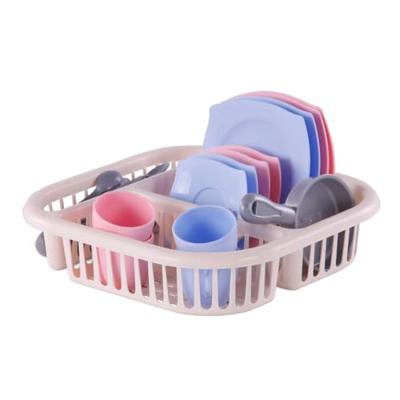 Cavallino servies met afwasrek roze, 30dlg.