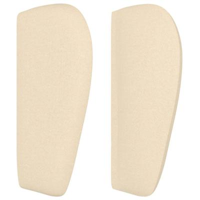 Hoofdbord met randen 83x23x78/88 cm stof crèmekleurig