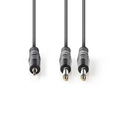 Nedis COTH23200GY15 Stereo Audiokabel 2x 6,35 Mm Male - 3,5 Mm Male 1,5 M Grijs