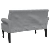 Bankje met rugleuning 120x62x75,5 cm stof lichtgrijs - thumbnail