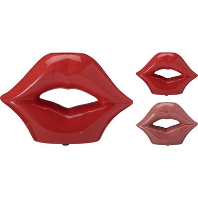 Home & Styling Vaas lippen 20cm rood of roze