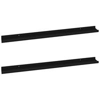 VidaXL Wandschappen 2 st 100x9x3 cm zwart - thumbnail